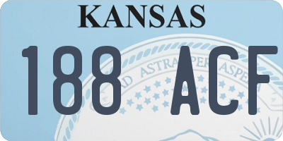 KS license plate 188ACF