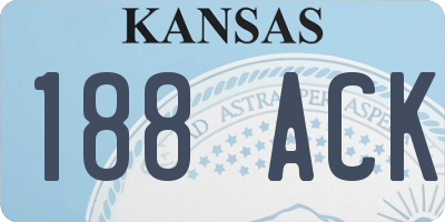 KS license plate 188ACK