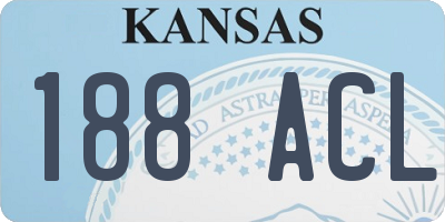 KS license plate 188ACL