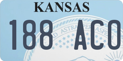 KS license plate 188ACO