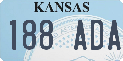 KS license plate 188ADA