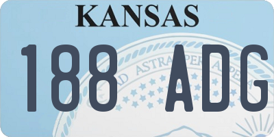 KS license plate 188ADG