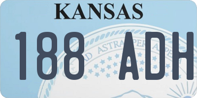 KS license plate 188ADH