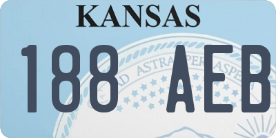 KS license plate 188AEB