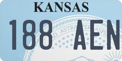 KS license plate 188AEN