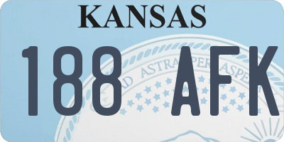 KS license plate 188AFK