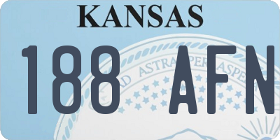 KS license plate 188AFN