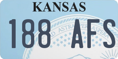 KS license plate 188AFS