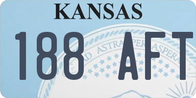 KS license plate 188AFT