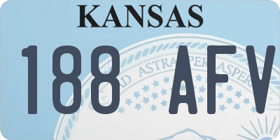 KS license plate 188AFV