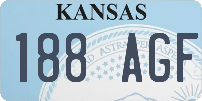 KS license plate 188AGF
