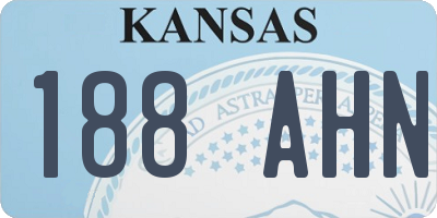 KS license plate 188AHN