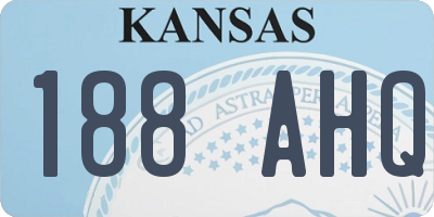 KS license plate 188AHQ
