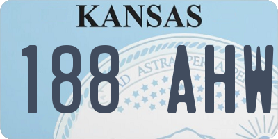 KS license plate 188AHW
