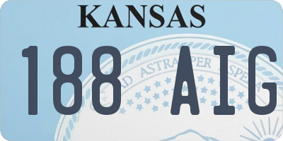 KS license plate 188AIG