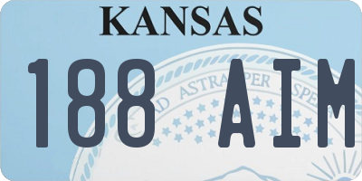 KS license plate 188AIM