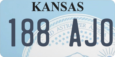 KS license plate 188AJO