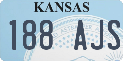 KS license plate 188AJS