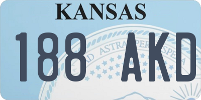 KS license plate 188AKD