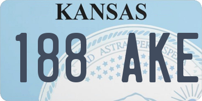 KS license plate 188AKE