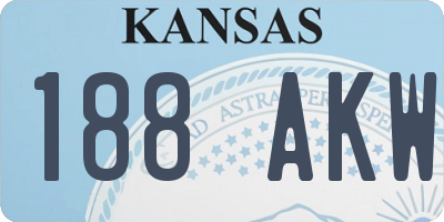 KS license plate 188AKW