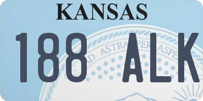 KS license plate 188ALK
