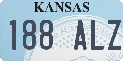 KS license plate 188ALZ