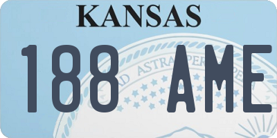 KS license plate 188AME