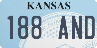 KS license plate 188AND