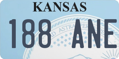 KS license plate 188ANE