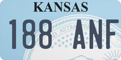 KS license plate 188ANF