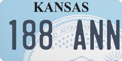 KS license plate 188ANN