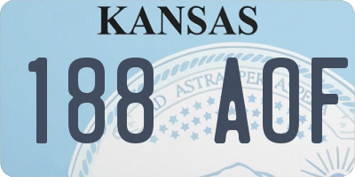 KS license plate 188AOF