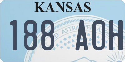 KS license plate 188AOH