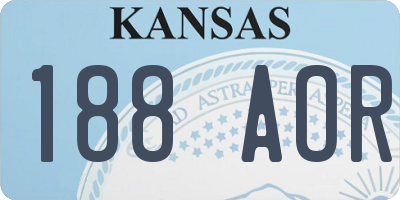 KS license plate 188AOR