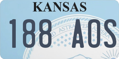 KS license plate 188AOS