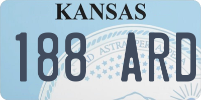 KS license plate 188ARD