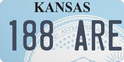 KS license plate 188ARE
