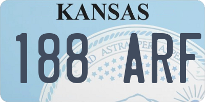 KS license plate 188ARF