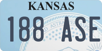 KS license plate 188ASE