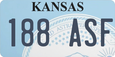 KS license plate 188ASF