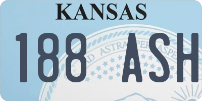 KS license plate 188ASH