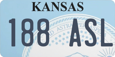 KS license plate 188ASL