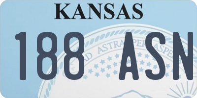 KS license plate 188ASN