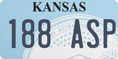KS license plate 188ASP