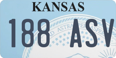 KS license plate 188ASV