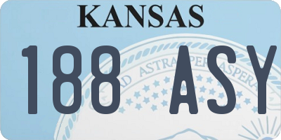 KS license plate 188ASY