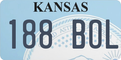 KS license plate 188BOL