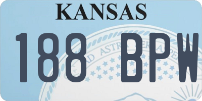 KS license plate 188BPW