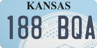 KS license plate 188BQA